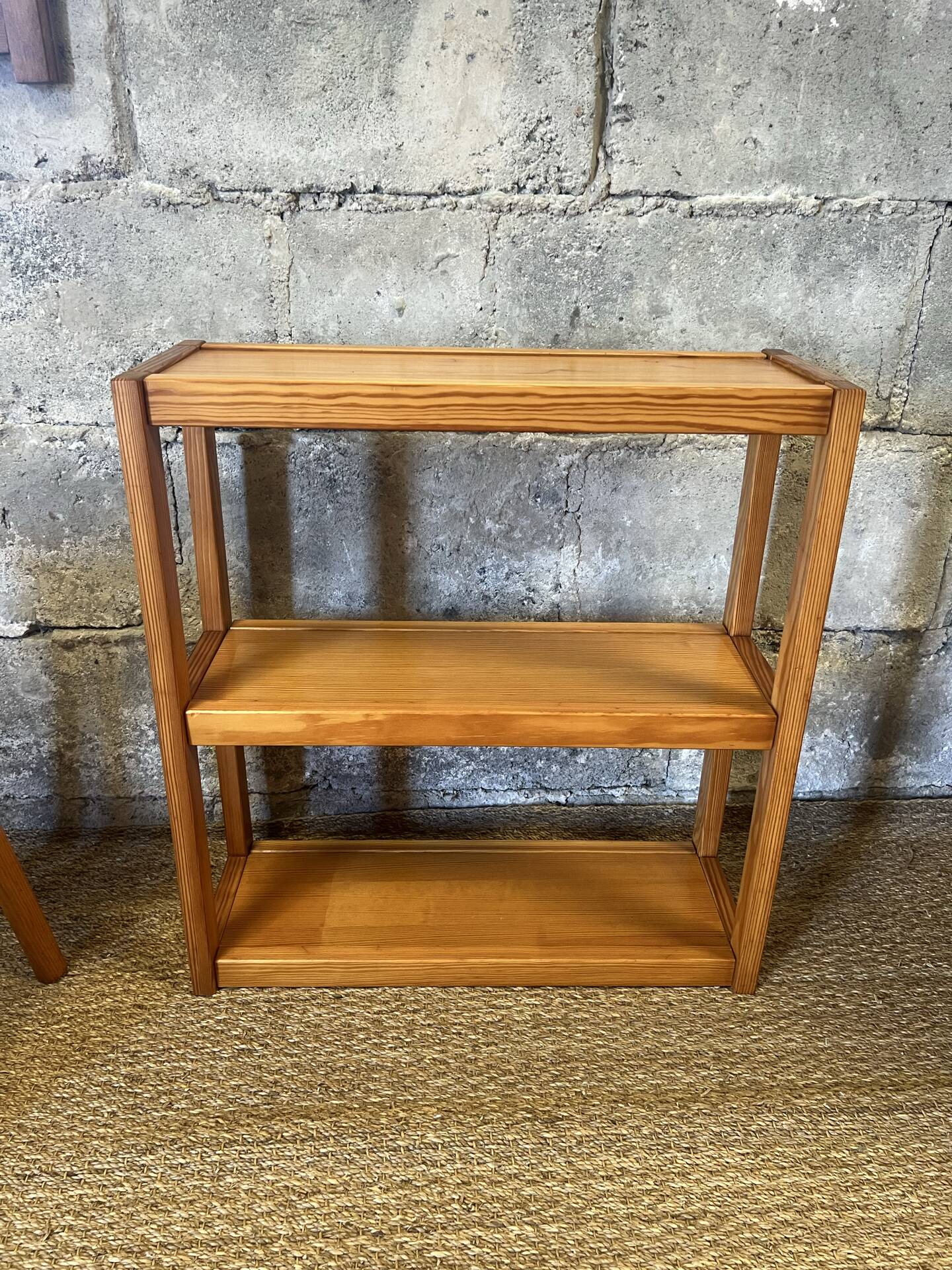 Vintage pine library shelves