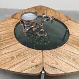 Scandinavian glass and wood coffee table Denmark