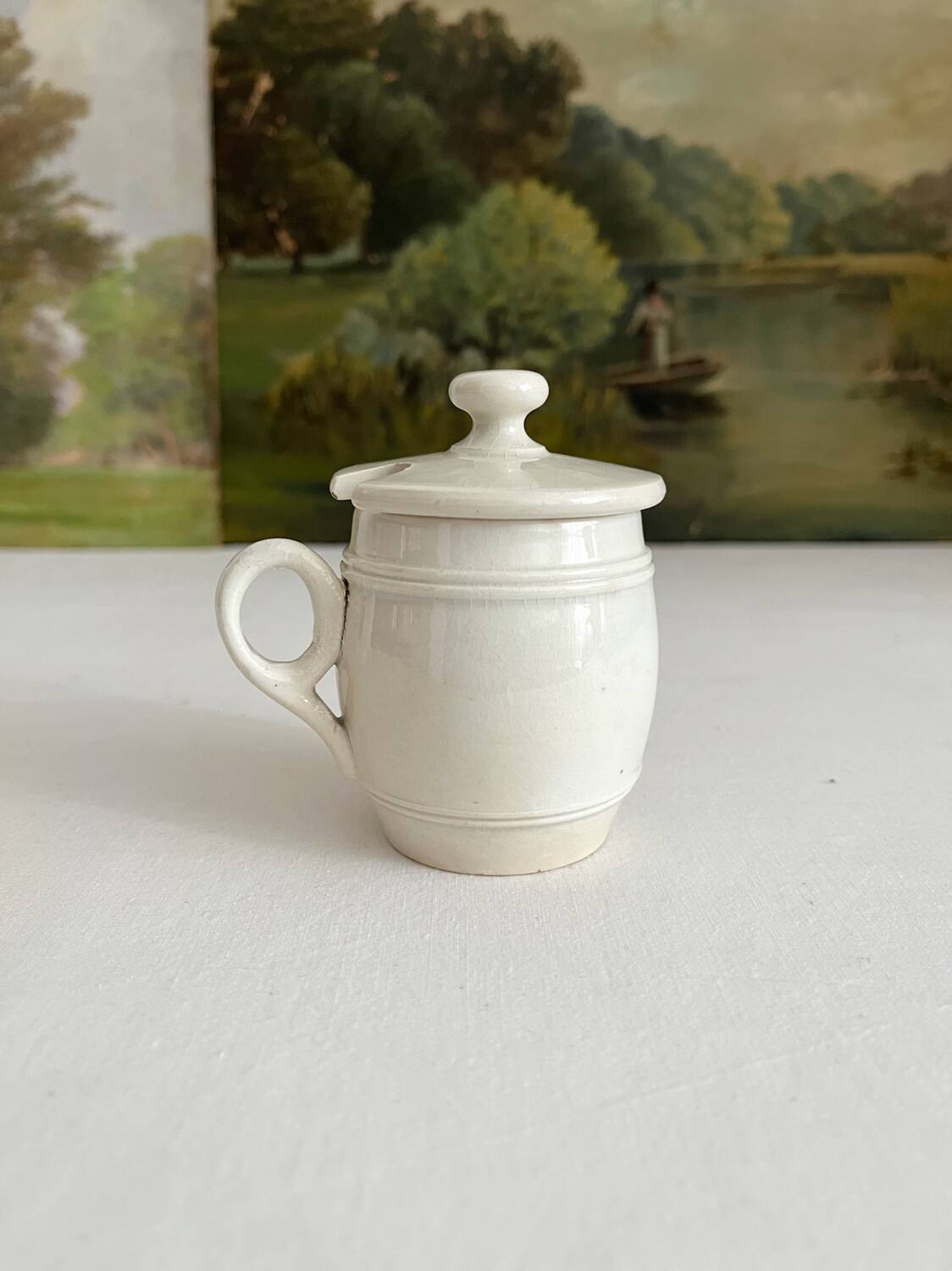 Antique ironstone mustard pot KG Lunéville