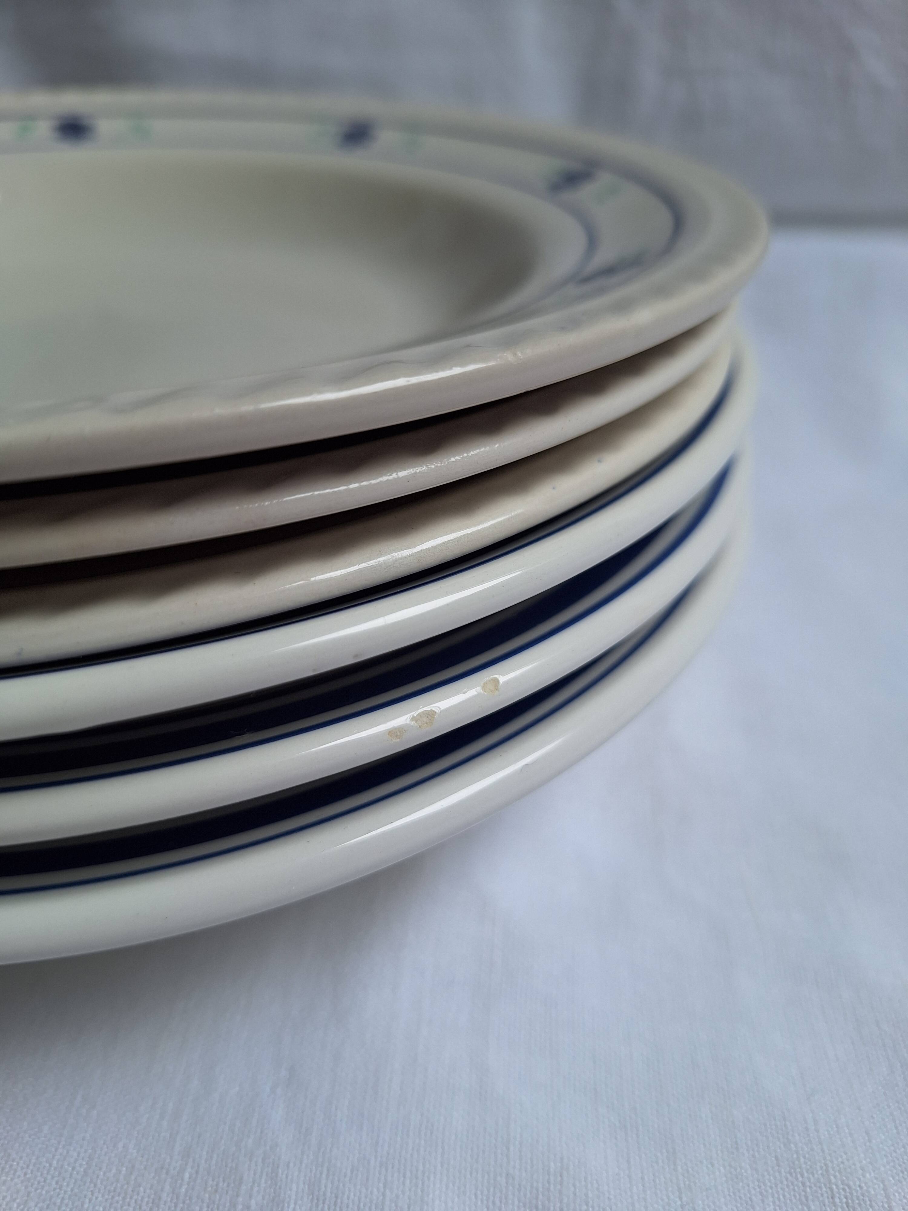 Vintage blue soup plates