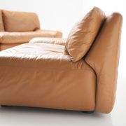 Canapés en cuir cognac Bengodi design Cini Boeri pour Arflex Italie