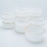 16 ramequins en verre à bordure dorée