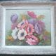Framed floral painting signed Flo Presson, oil on panel by the painter Regi.