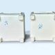 Pair of square flower pots, porcelain planters from Limoges, signed.