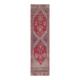1970s Turkish Oushak Handmade Wool Cotton Red Runner Rug 81x275