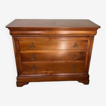 Louis Philippe 4-drawer chest of drawers in cherry wood
