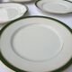 Set 6 porcelain plates Aux Lions de Faïence 1920 imperial green and gold