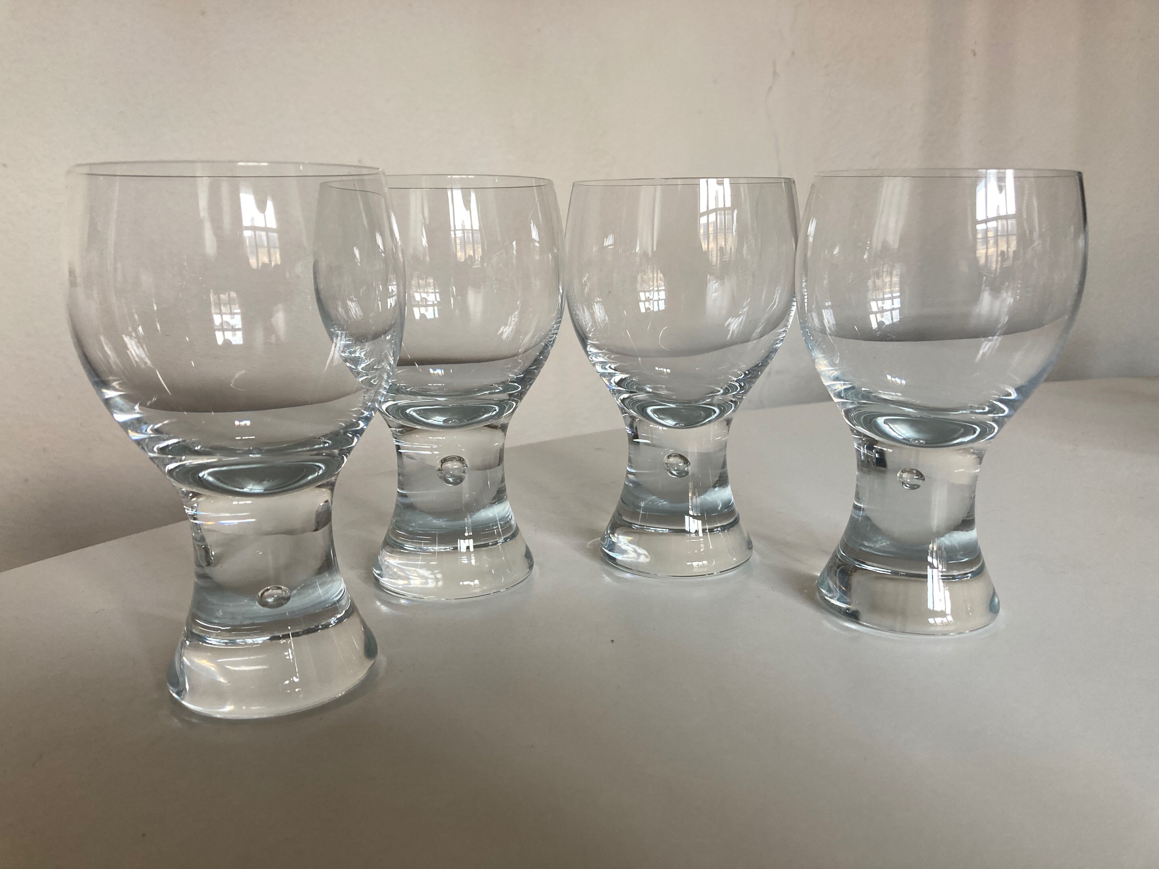 Set of 4 glasses Rondo by Kosta Boda Sweden 1970