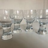 Set of 4 glasses Rondo by Kosta Boda Sweden 1970