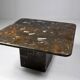 Table basse vintage en pierre fossilisée