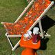 Old vintage flower deckchair