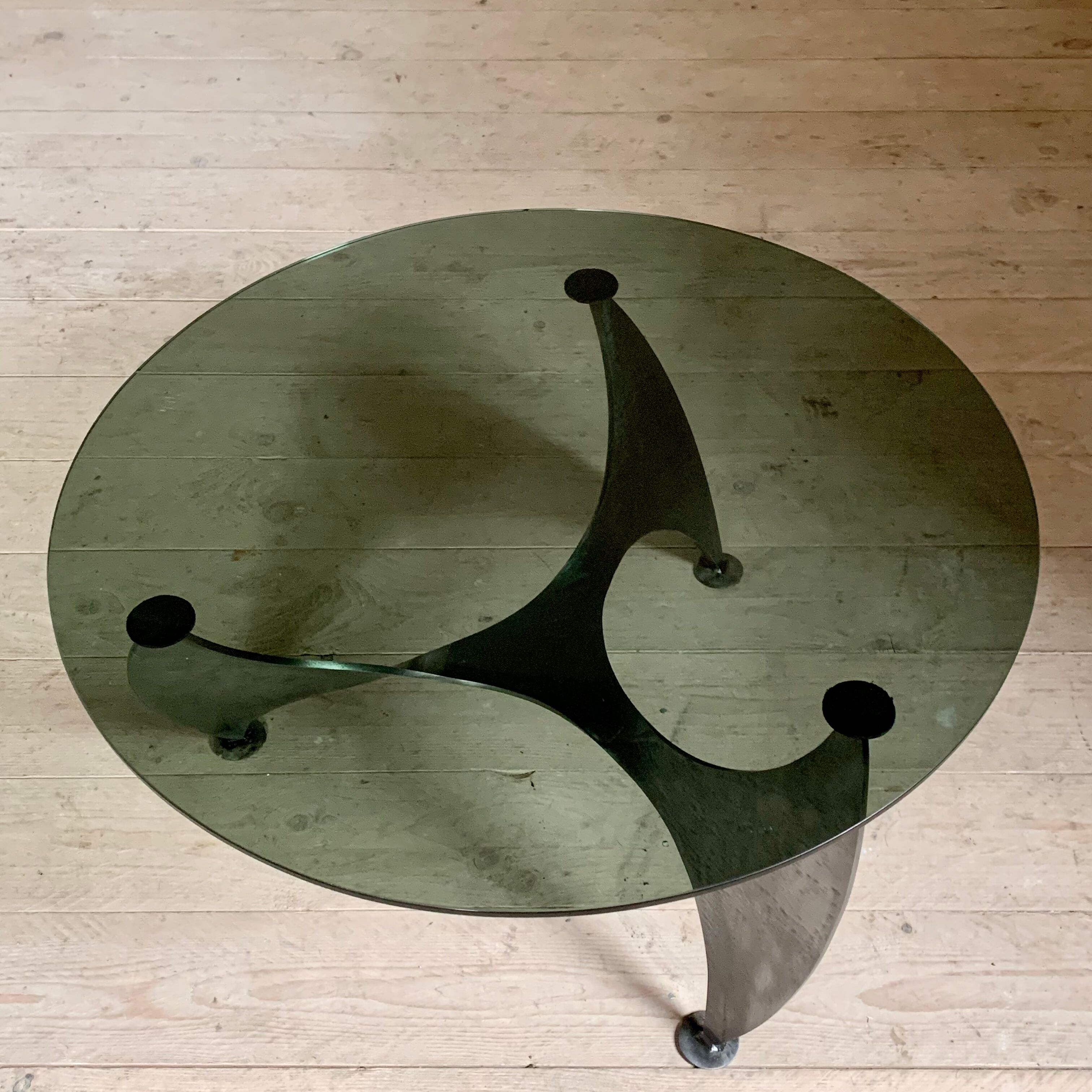 Vintage round helix coffee table