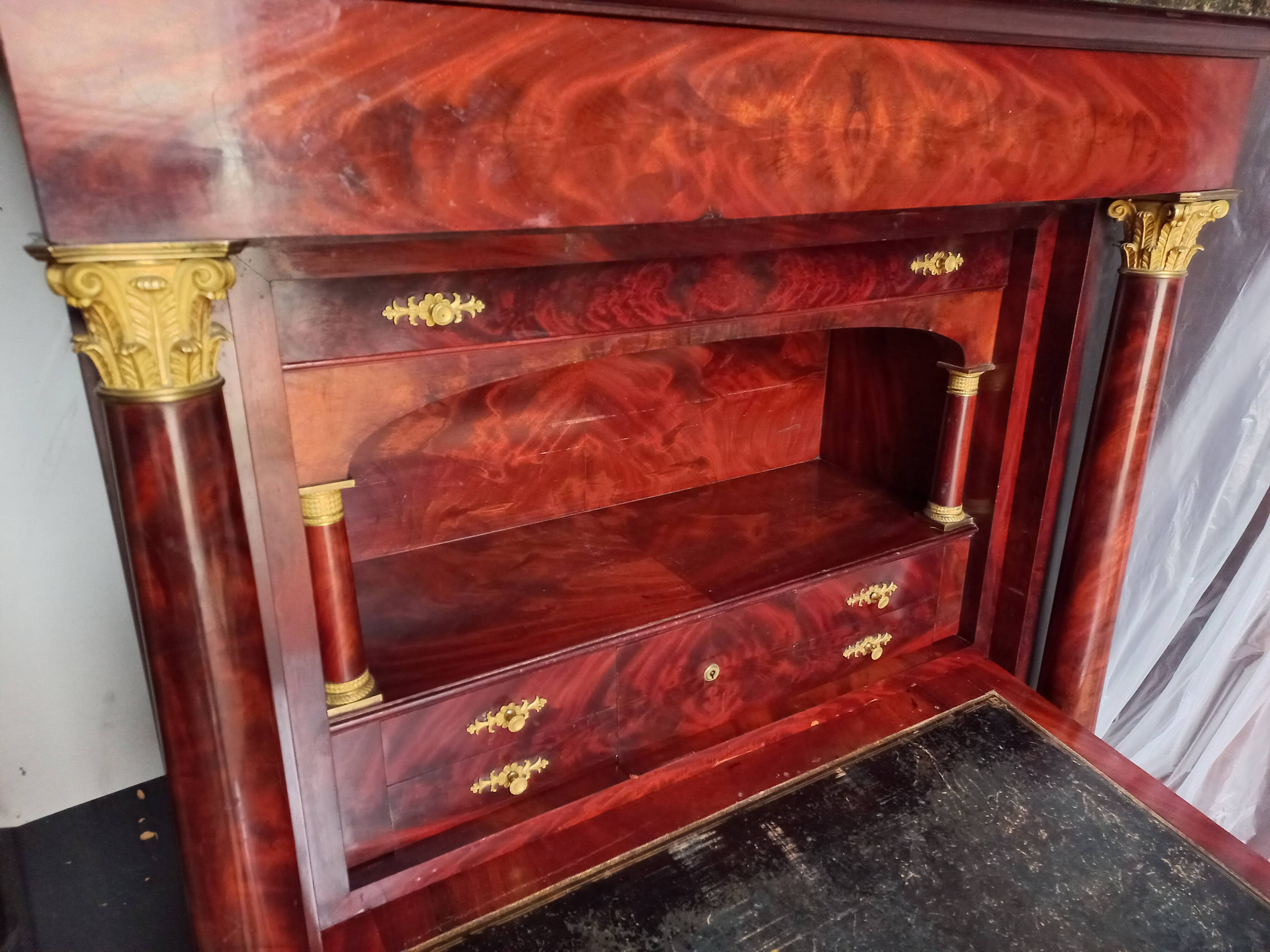 Empire Period Corinthian Bronze Secretary