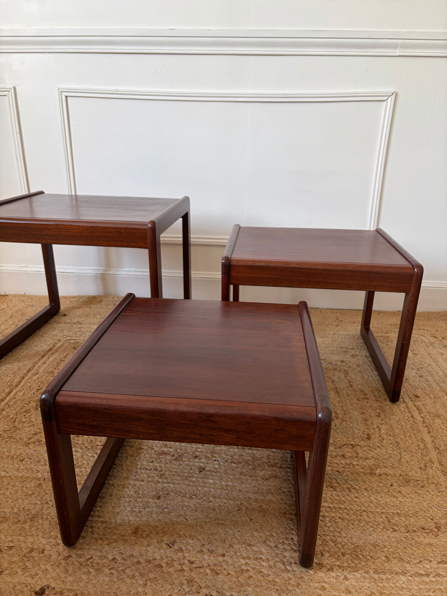 Nest of tables in teak from the 1960s.