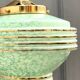 Vintage Globe art deco hanging in pale green Clichy glass.