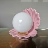 Pink ceramic shell lamp 1970