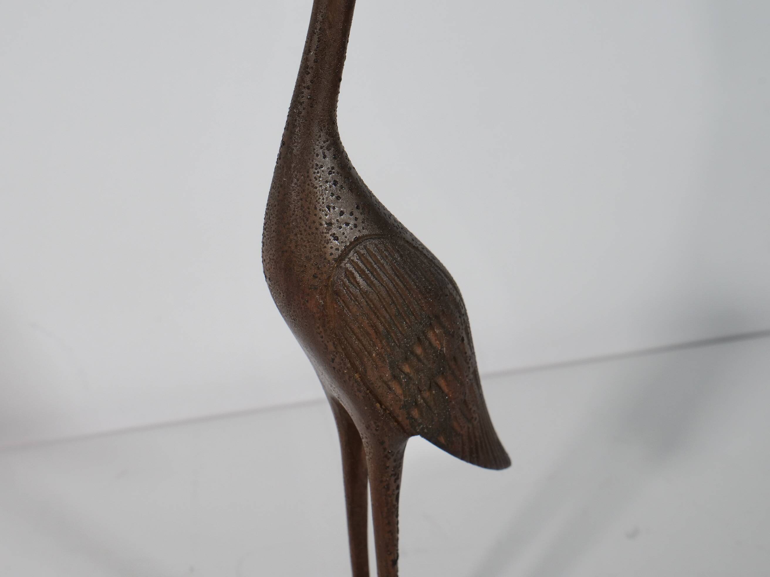 Teak Wood Crane Mid Century