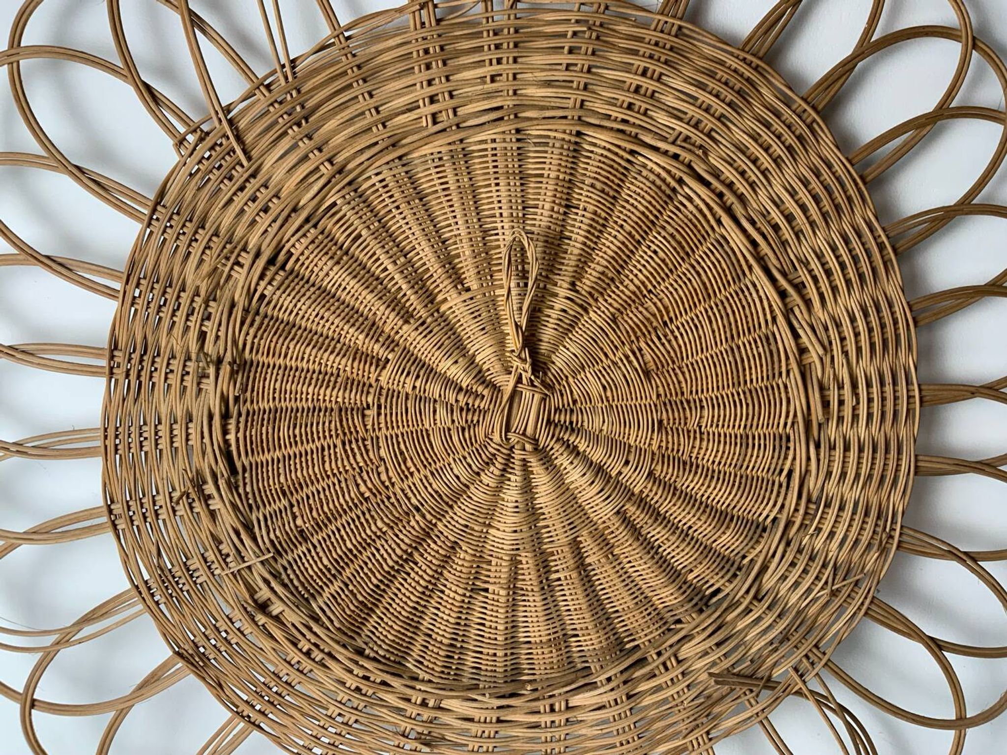 Vintage wicker mirror
