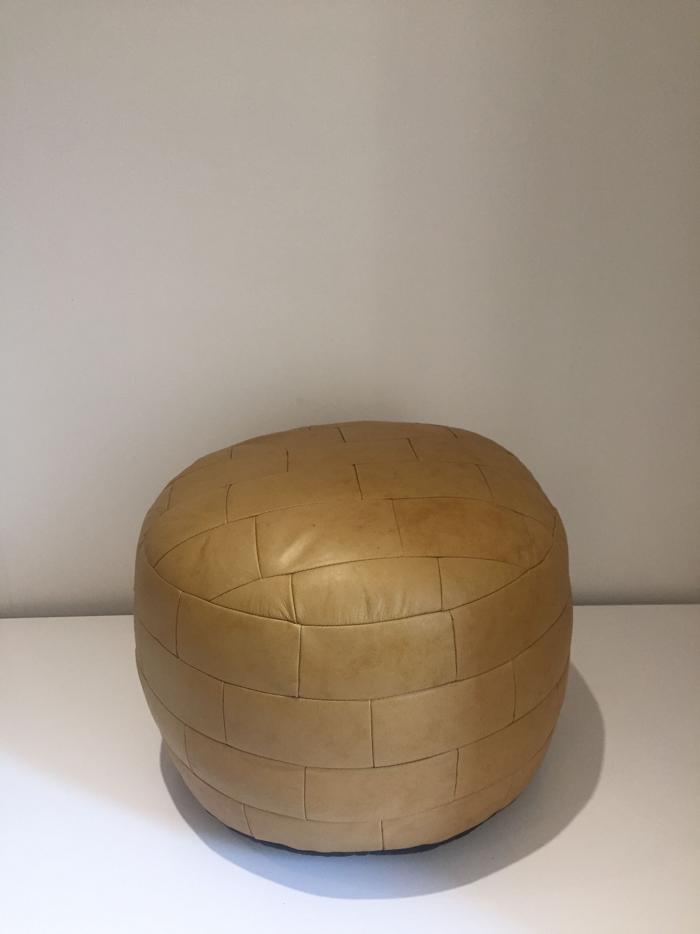 Leather pouf, design year 1970