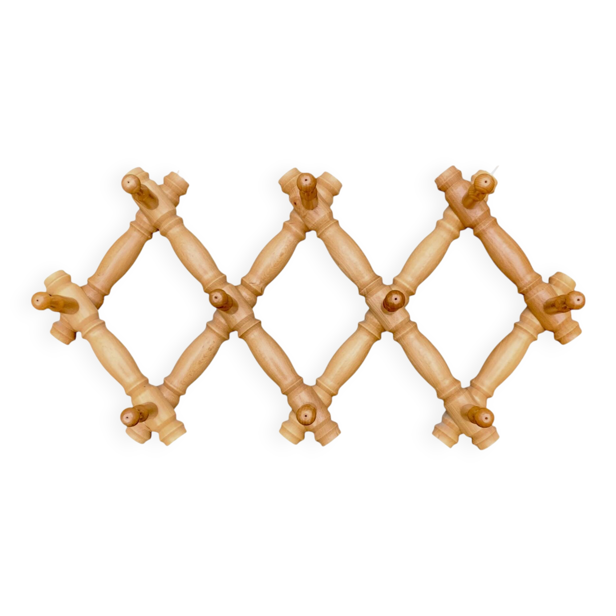 Vintage wooden accordion coat rack