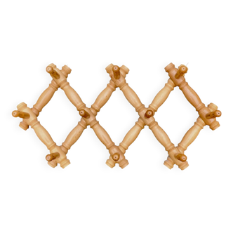 Portemanteau accordéon vintage en bois