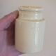 Old creamy white ceramic mustard pot