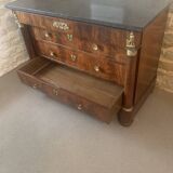 Empire chest of drawers with columns, 19th century mahogany