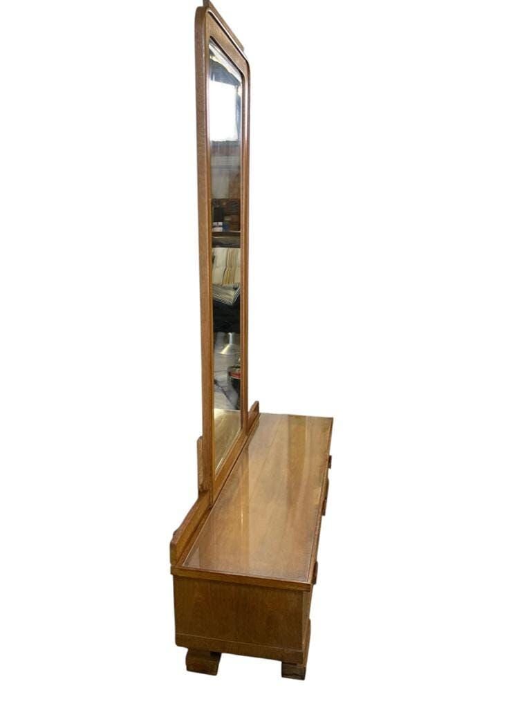 Meuble bas, d'entrée vintage en bois avec miroir