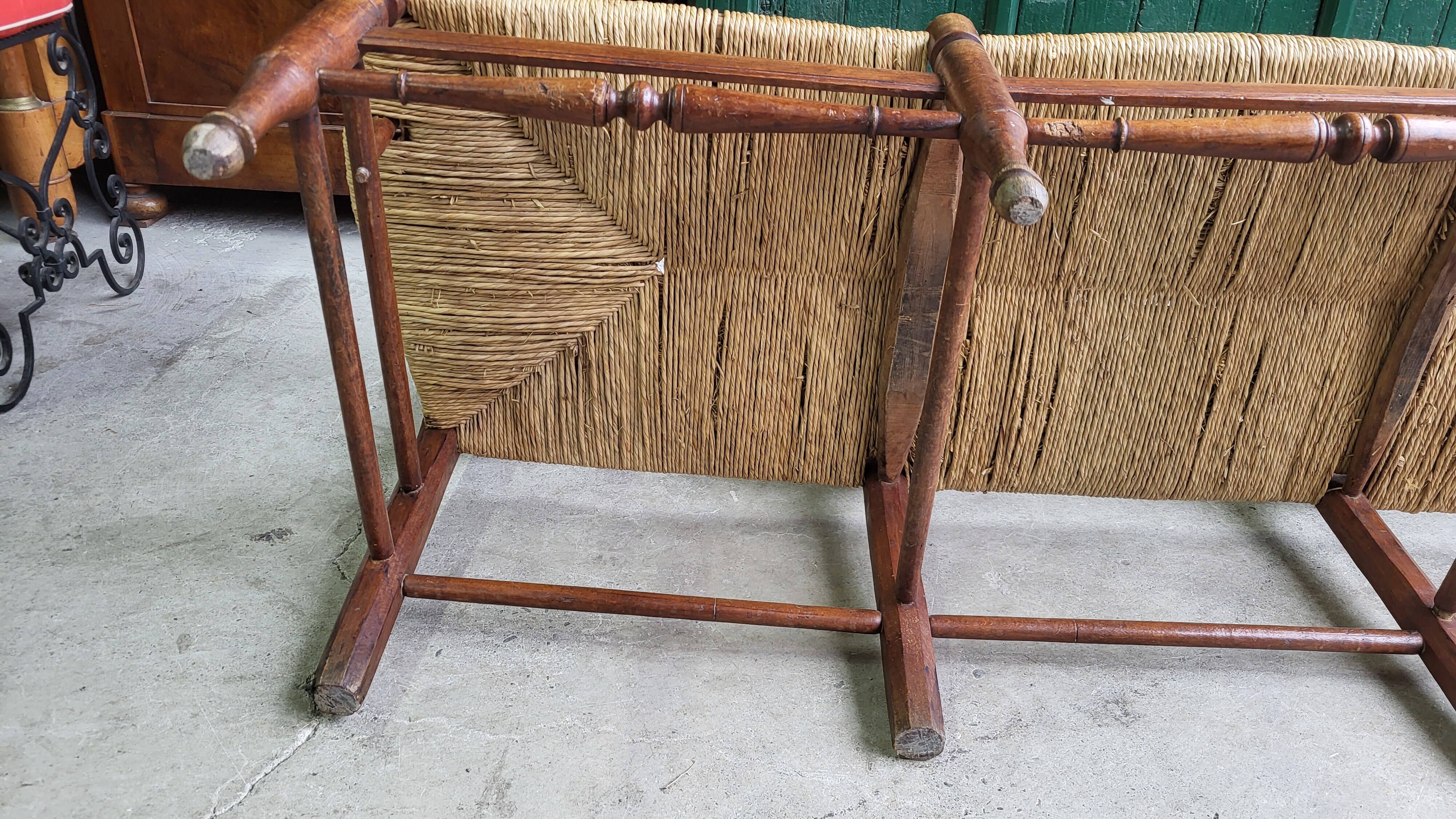 THREE-SEATER STRAW BANQUETTE PROVENCAL RADASSIER