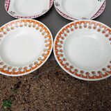 Set of six mismatched soup plates
