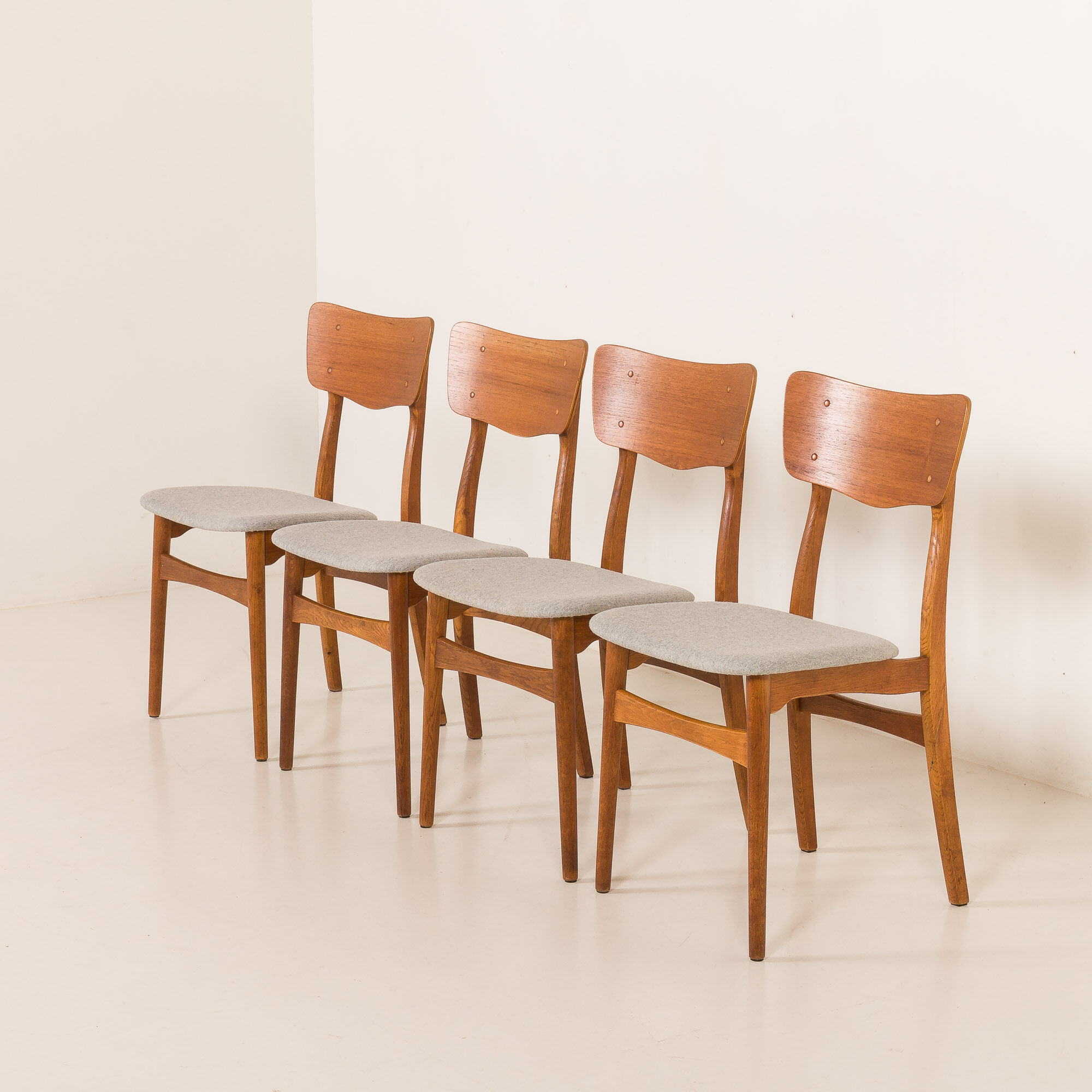 Danish mid century chairs, set of 4, 1960s