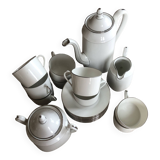 Limoge coffee service, silver fillet
