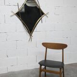 Sculptural mirror with two-tone gilded arches, France, 1970s, 95 x 133 cm