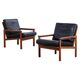 Vintage Danish Lounge Chairs in Teak by Illum Wikkelsø, 1950s, Set of 2