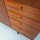 High Scandinavian modernist vintage sideboard in teak and black metal.