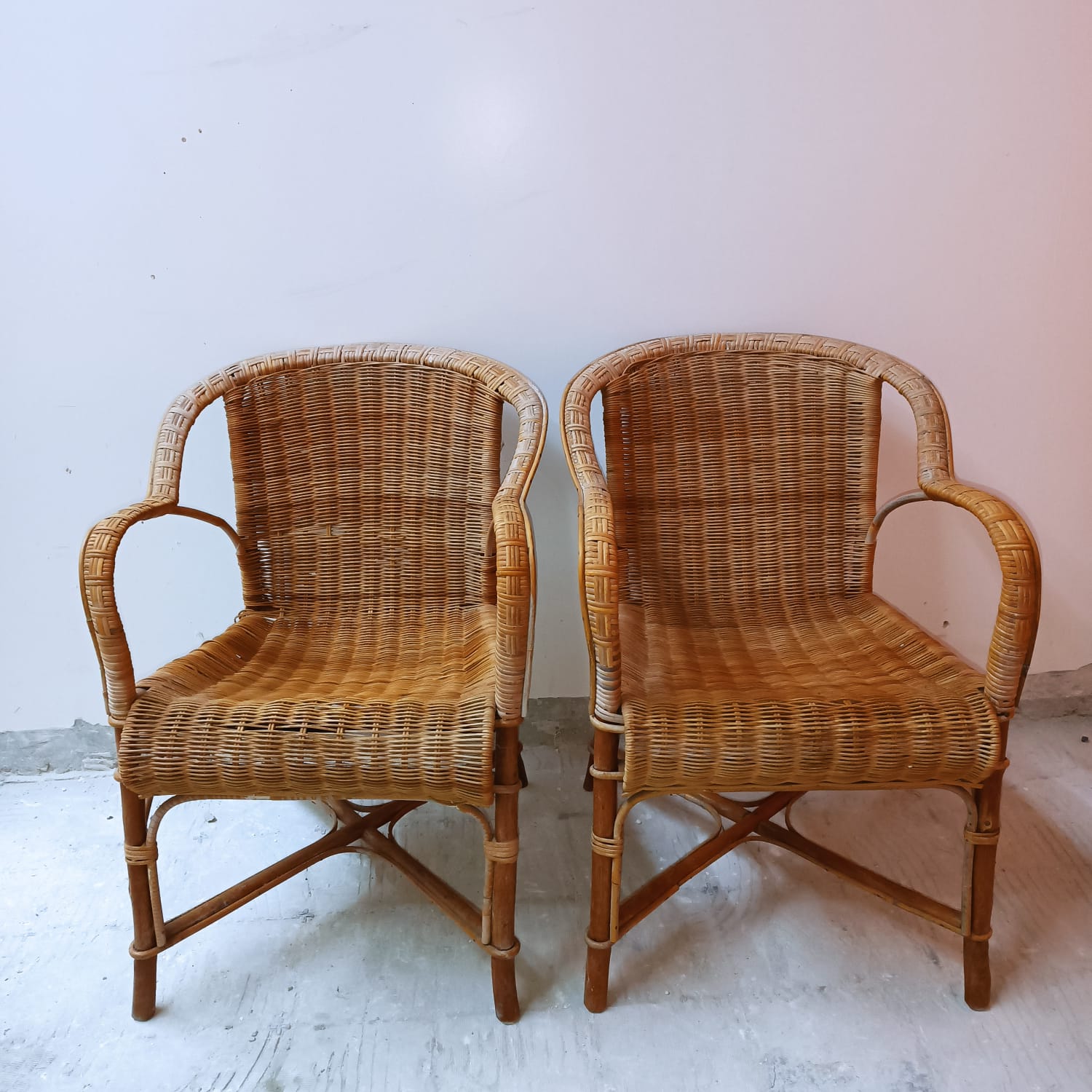 2 rattan armchairs for children