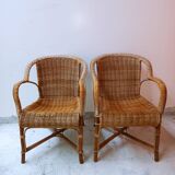 2 rattan armchairs for children