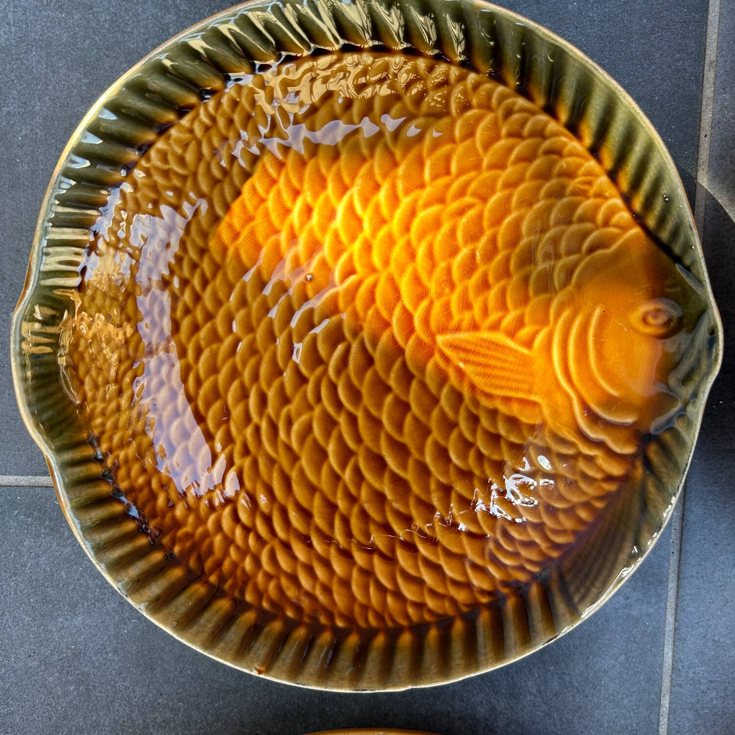 10 Sarreguemines fish plates