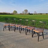 Set of 6 Fannett Scandinavian chairs by Ilmari Tapiovaara 1960.