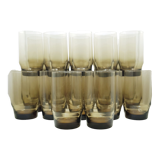 24 verres Hi-ball fumés du milieu du siècle