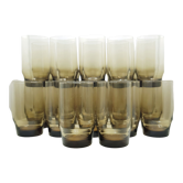 24 verres Hi-ball fumés du milieu du siècle