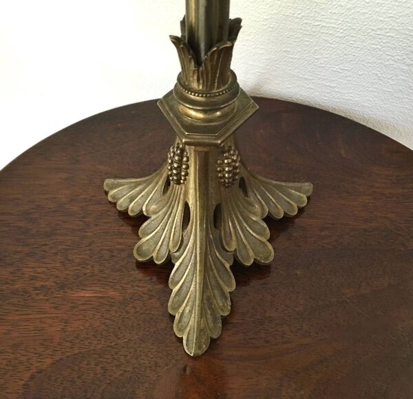 Lampe de table haute pied en laiton