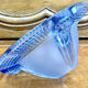 Antique Art Deco lamp from the 1930s, wrought iron with a blue basin in the Ezan style.