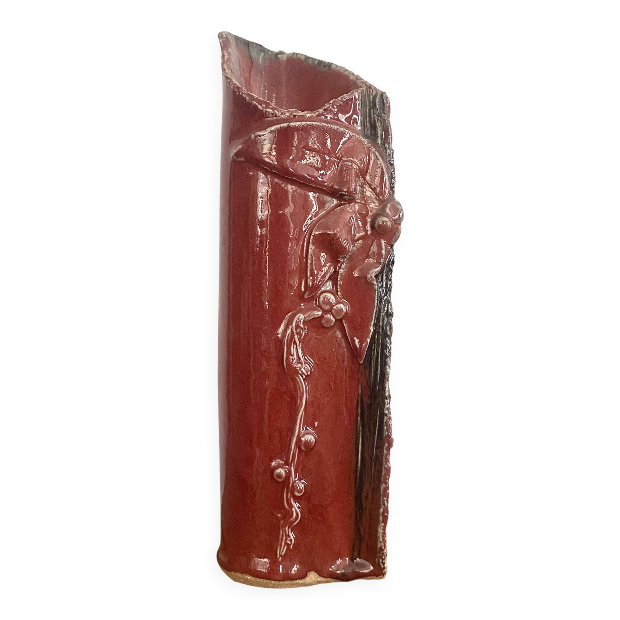Vase grès vernissé années 80