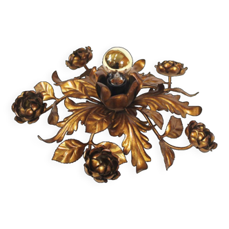 Plafonnier floral doré par Banci Firenze
