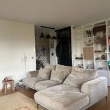 AmPm corner sofa in beige velvet