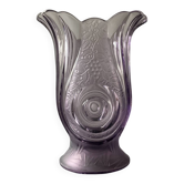 Vase Art Déco Brockwitz-Deutchland en verre violine signé