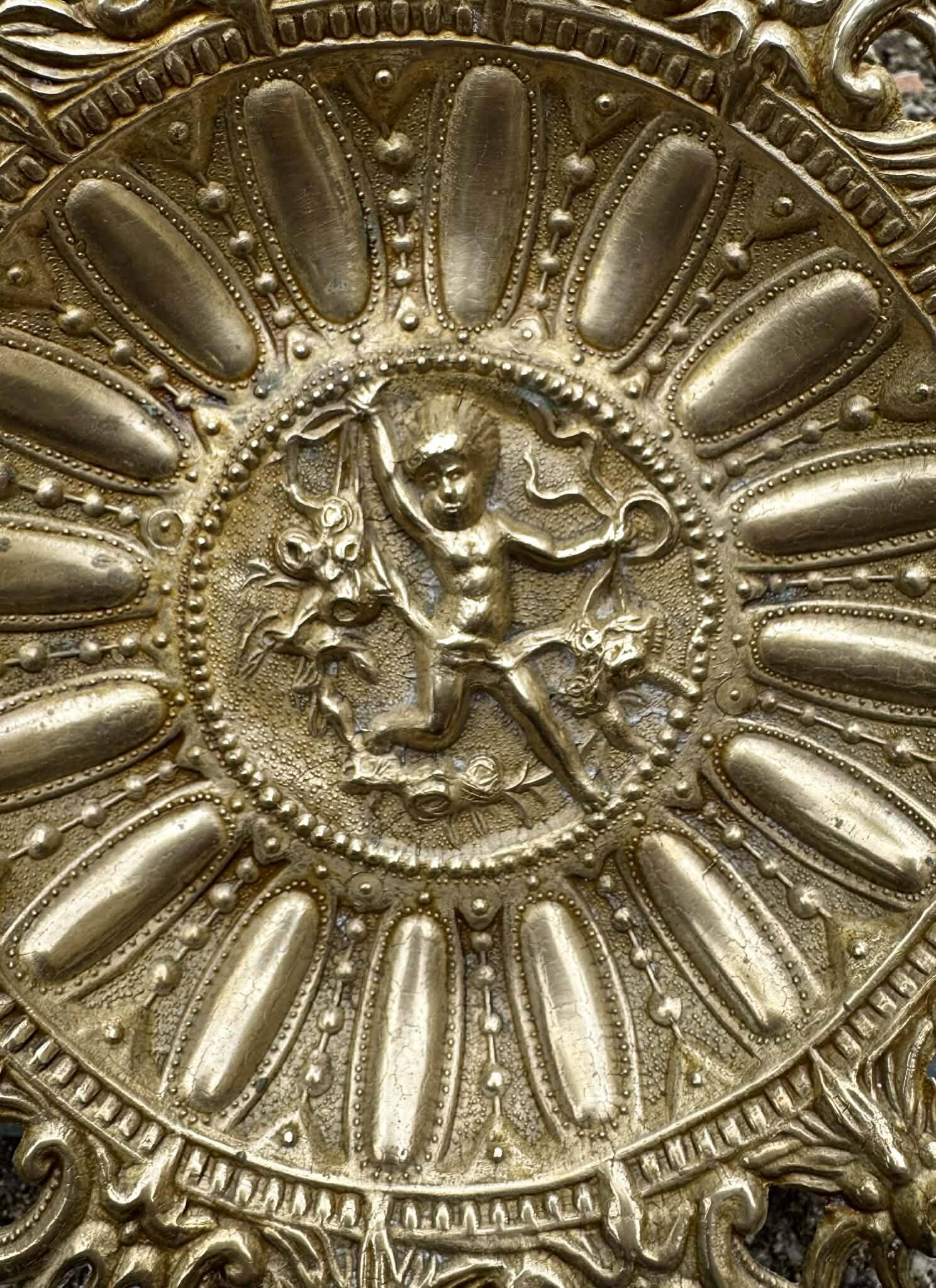 Large brass Art Nouveau fruit bowl