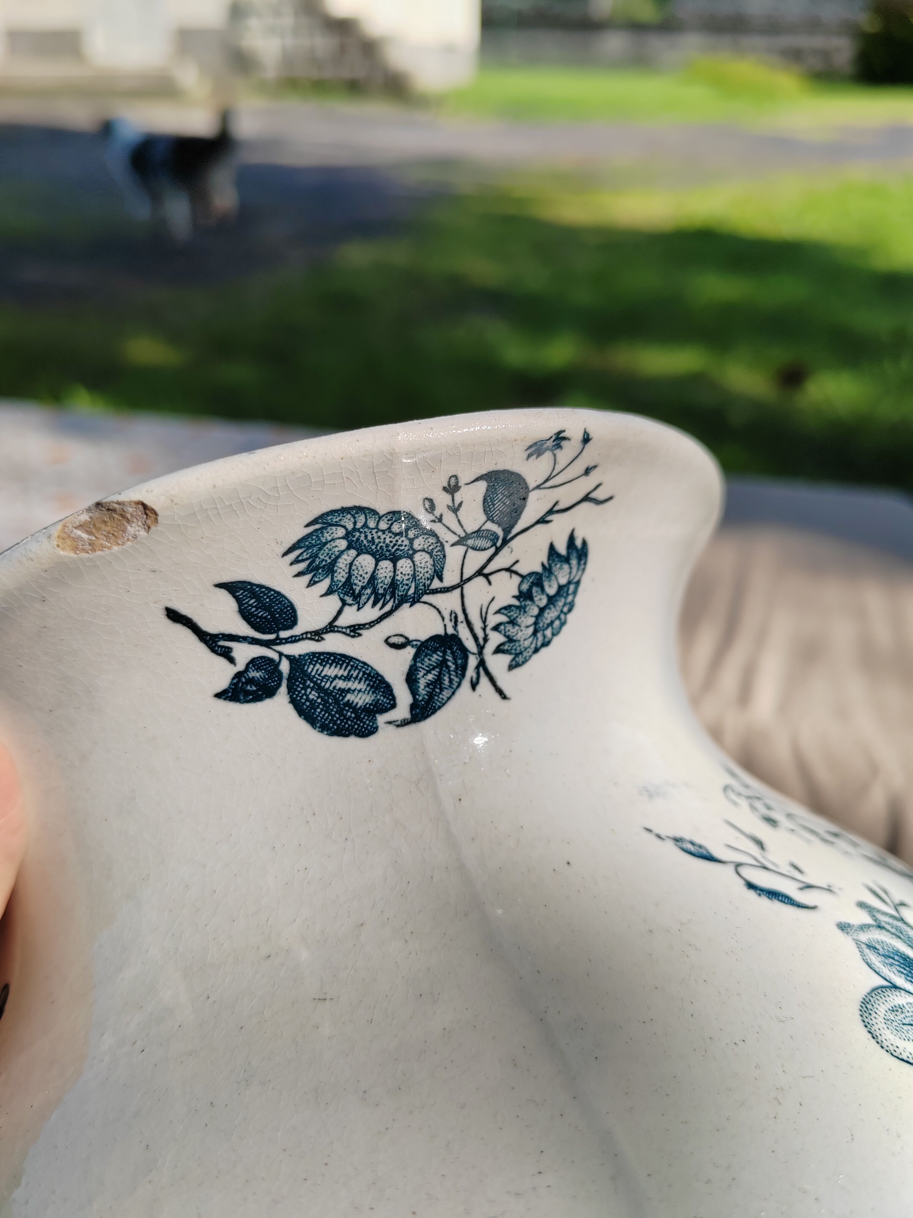 Bathroom pitcher blue floral decoration - Tierra del Fuego de Grigny