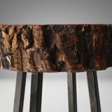 Tabouret en tronc d’arbre massif vers 1940